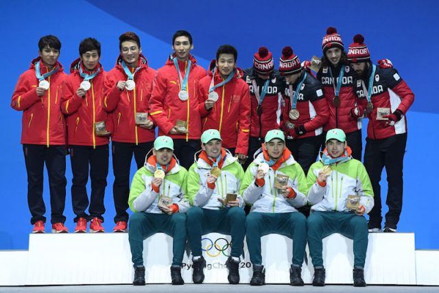 Hungarian Olympic outfits lined up for a photo. Hungarian Olympic outfits lined up for a photo.