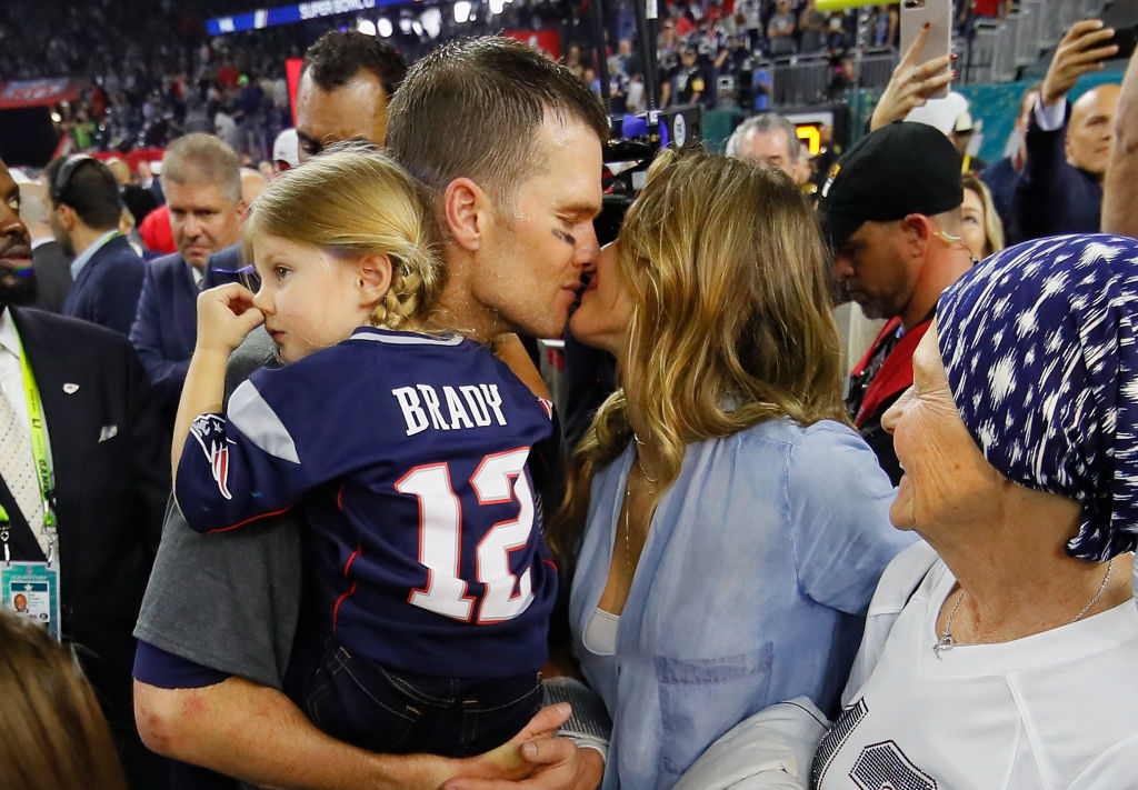 Tom Brady with Gisele and his daughter