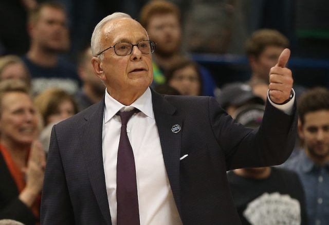 Larry Brown gesturing a "thumbs up" during a basketball game. Larry Brown gesturing a "thumbs up" during a basketball game.