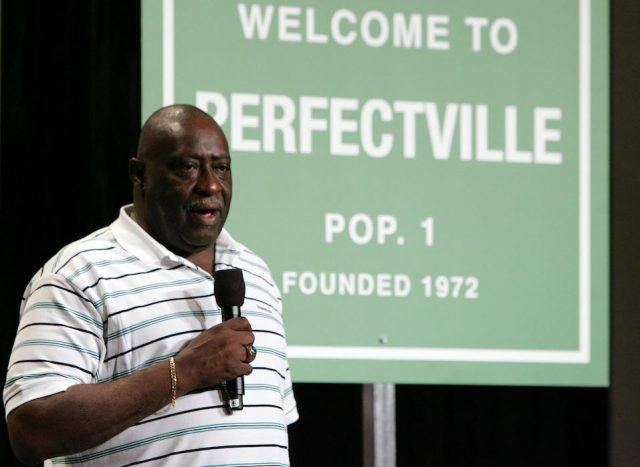 Larry Little Former Miami Dolphin Larry Little speaks during a press conference