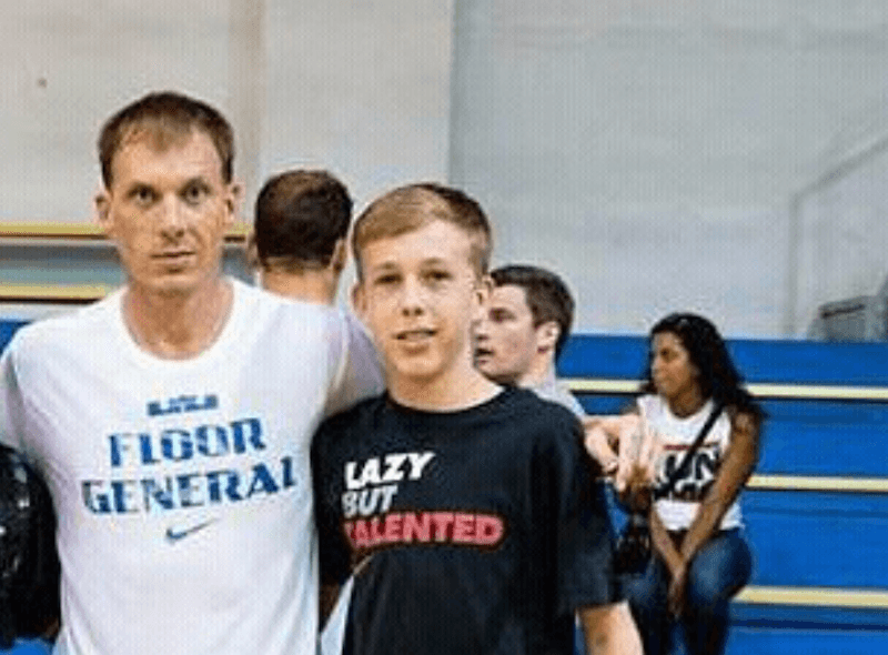Jason and Jaxon Williams in a basketball court. Jason and Jaxon Williams in a basketball court.