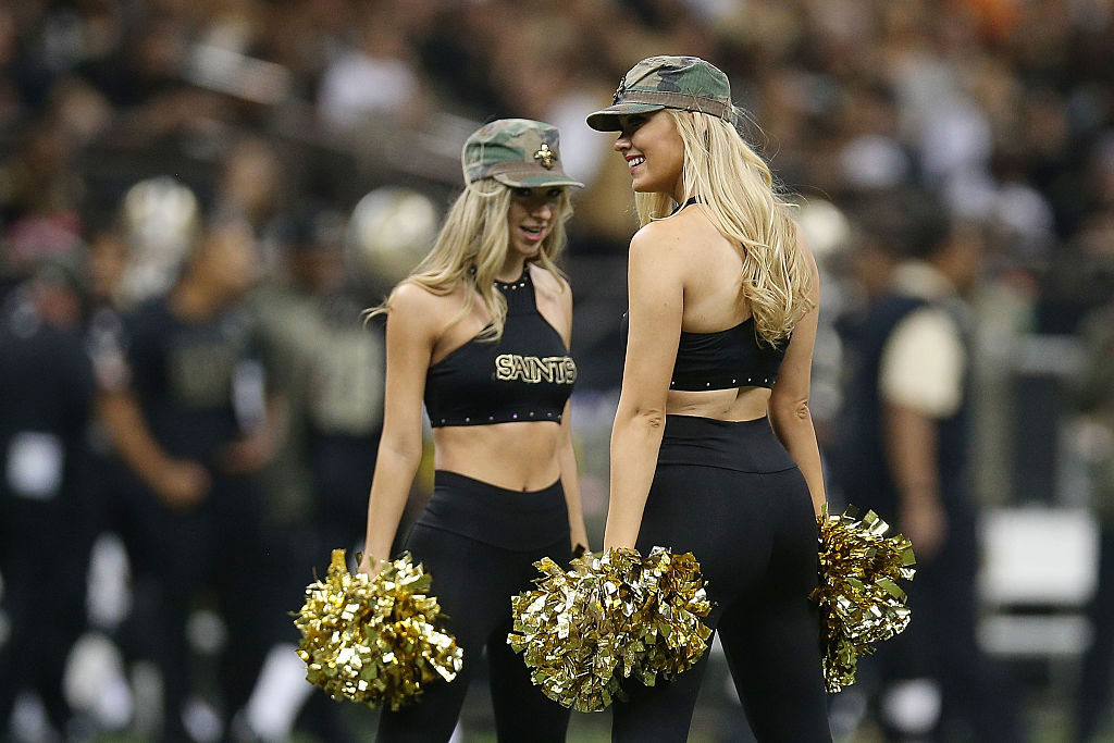 Cheerleaders for the New Orleans Saints perform during the second quarter of a game