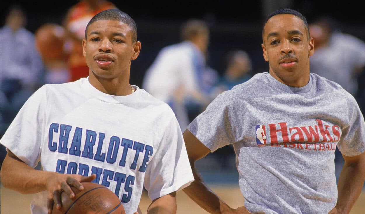 Manute Bol and Muggsy Bogues of the '87 Washington Bullets : r/sports