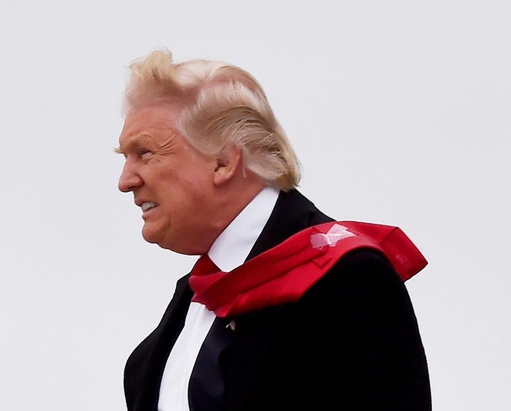 US President-elect Donald Trump arrives at the airport before visiting the Carrier US President-elect Donald Trump arrives at the airport before visiting the Carrier