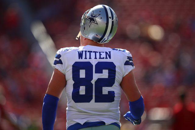 Witten's back turned on the field. Witten's back turned on the field.