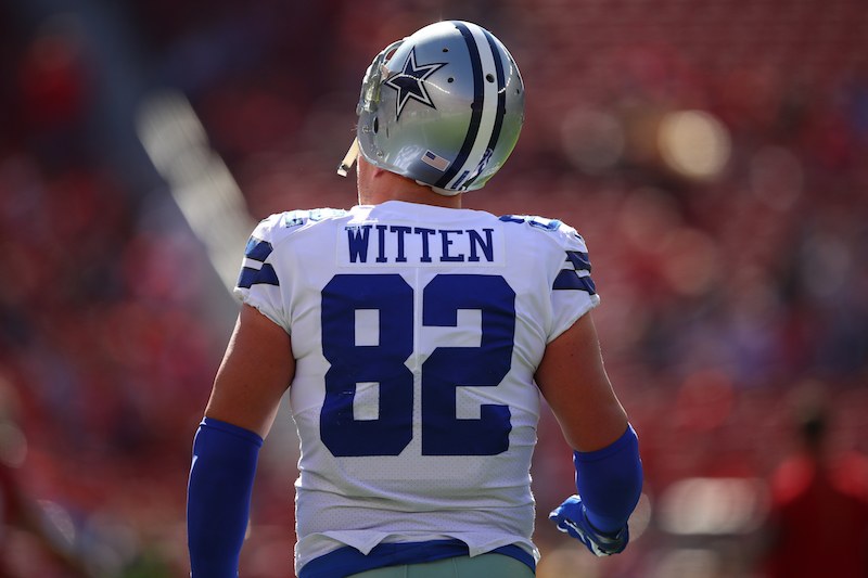 Witten's back turned on the field. Witten's back turned on the field.
