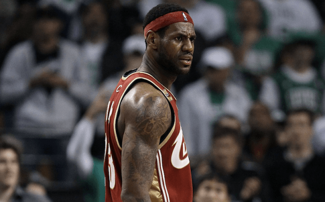 LeBron James reacting on the basketball court. LeBron James reacting on the basketball court.