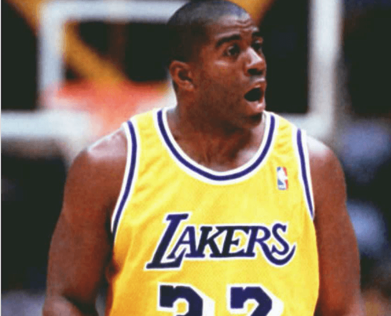 Kobe Bryant reacting on the basketball court. 