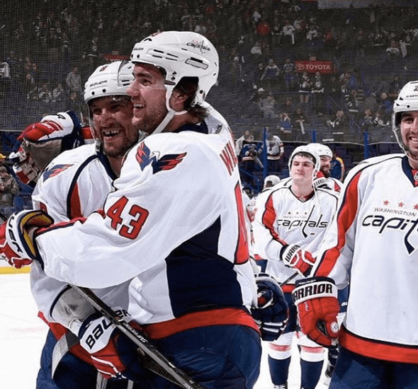 Alexander Ovechkin for the Capitals with his teammates 