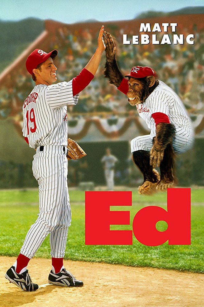 Matt LeBlanc with a monkey on the Ed movie poster