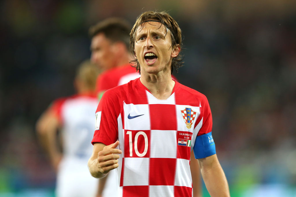 Luka Modric of Croatia celebrates after scoring a penalty for his team's second goal during the 2018 FIFA World Cup Russia group D match between Croatia and Nigeria at Kaliningrad Stadium on June 16, 2018 in Kaliningrad, Russia.