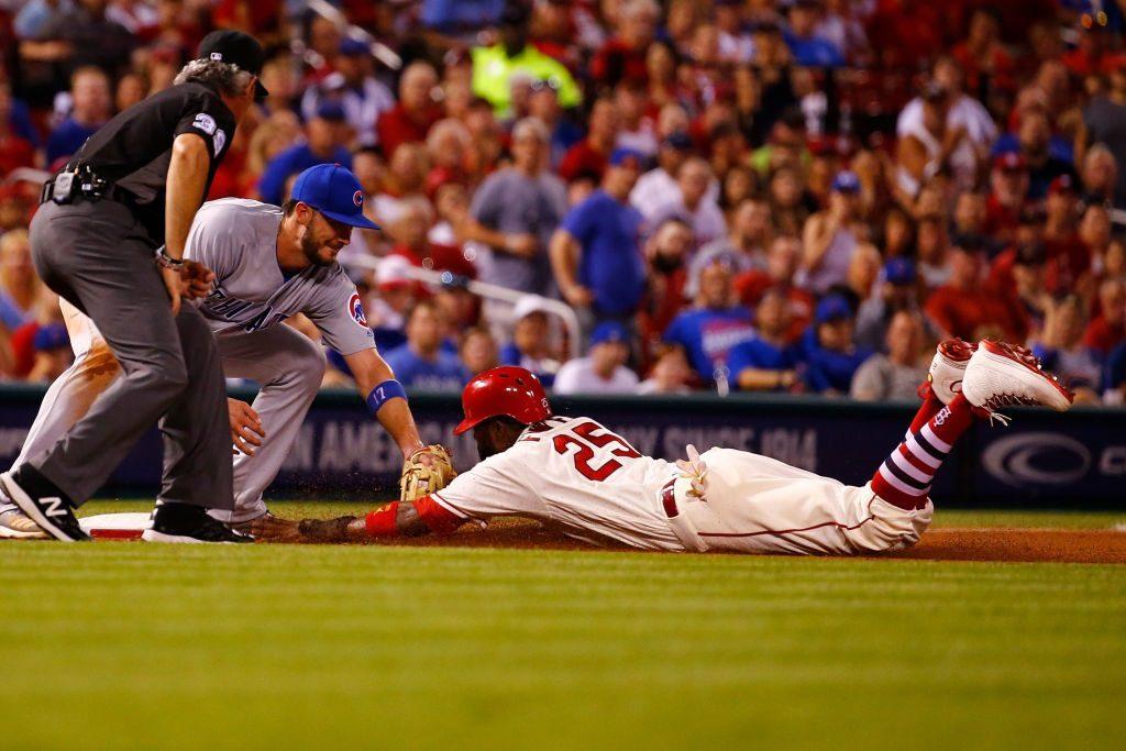 Third baseman Kris Bryant should never have to make this play for the first out Third baseman Kris Bryant should never have to make this play for the first out