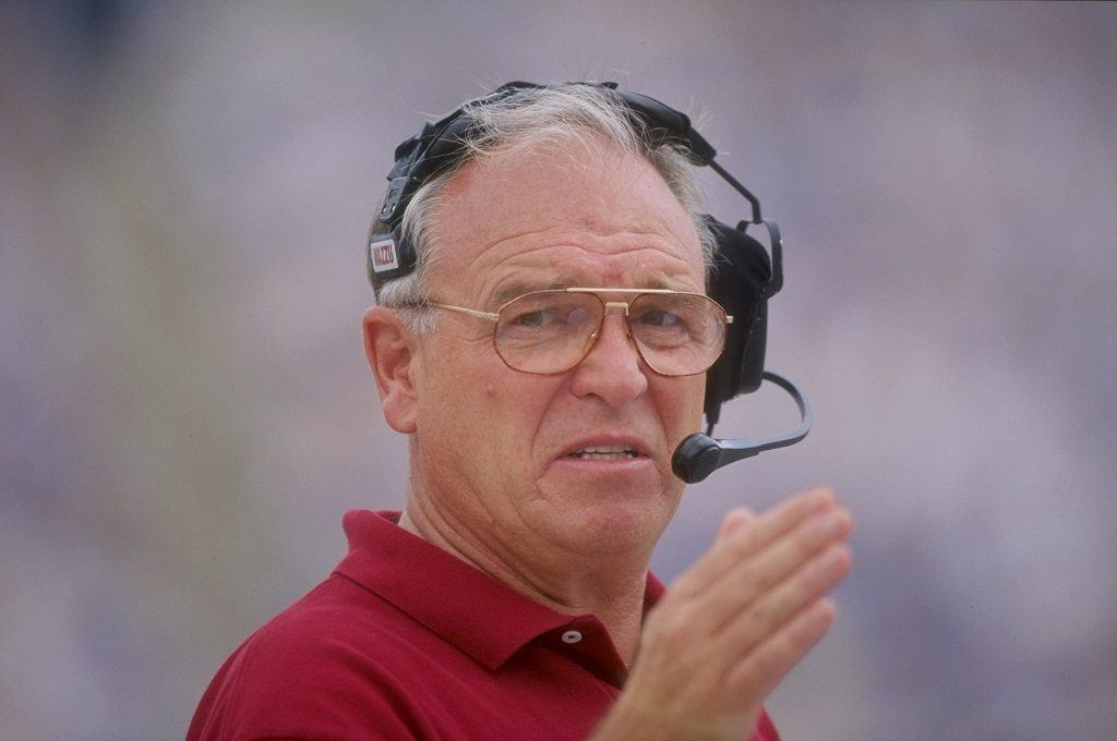 Mike Price while coaching Washington State Mike Price while coaching Washington State