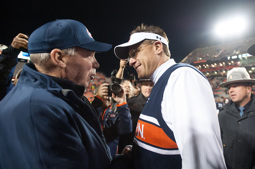 NCAA Football Auburn Dennis Shaw and Gus Malzahn