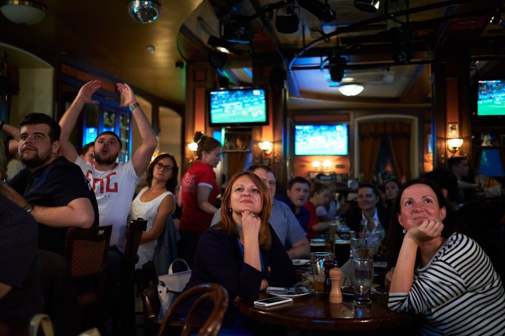 Football Fans Watch Colombia Take On England In The FIFA World Cup