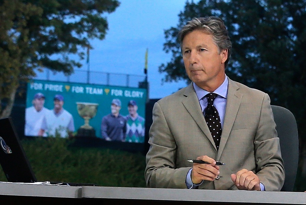 Brandel Chamblee on set for The Golf Channel 