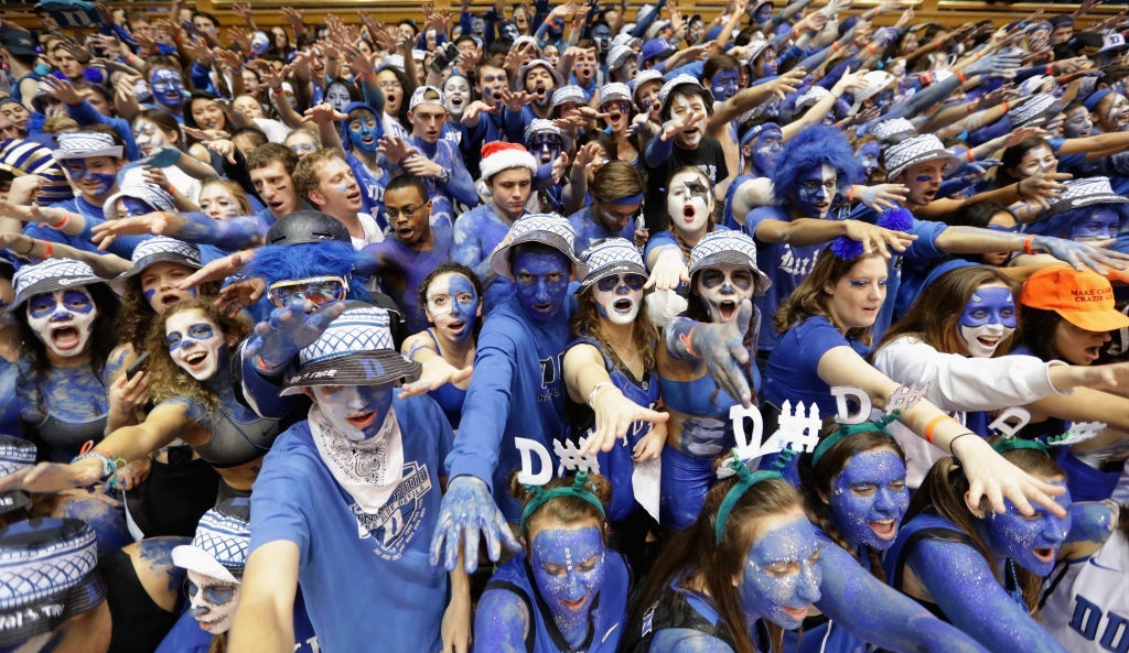 The Duke fan contingent, aka the Cameron Crazies The Duke fan contingent, aka the Cameron Crazies