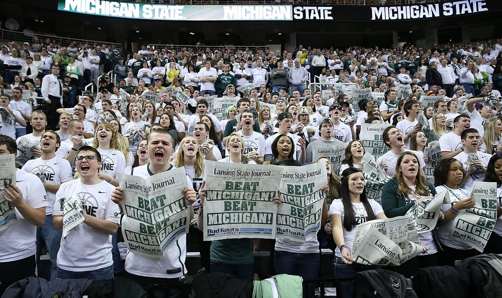 Michigan State Spartans fans prepare for a big game against rival Michigan Wolverines