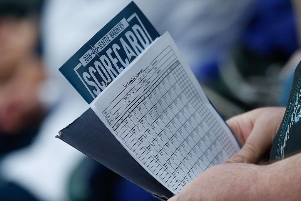 Fan scorecard for a Mariners-A's game Fan scorecard for a Mariners-A's game