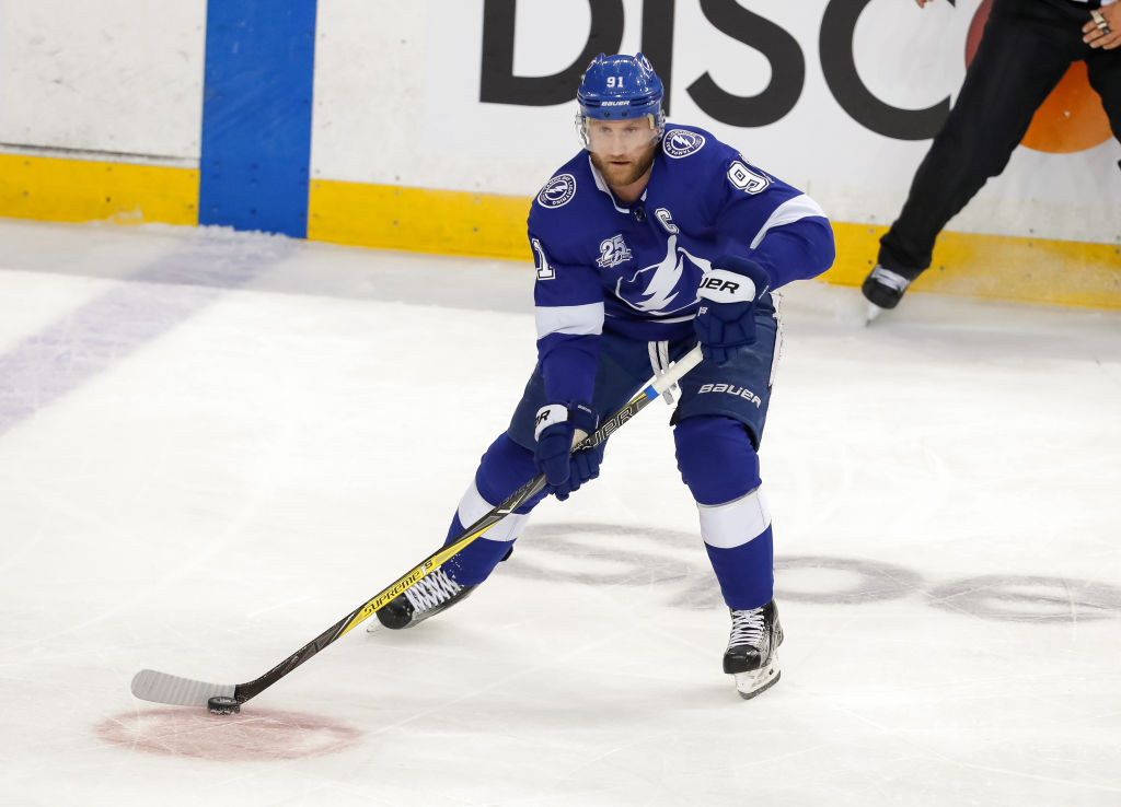 Steven Stamkos #91 of the Tampa Bay Lightning