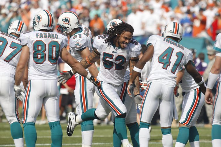 Channing Crowder and Dolphins teammates