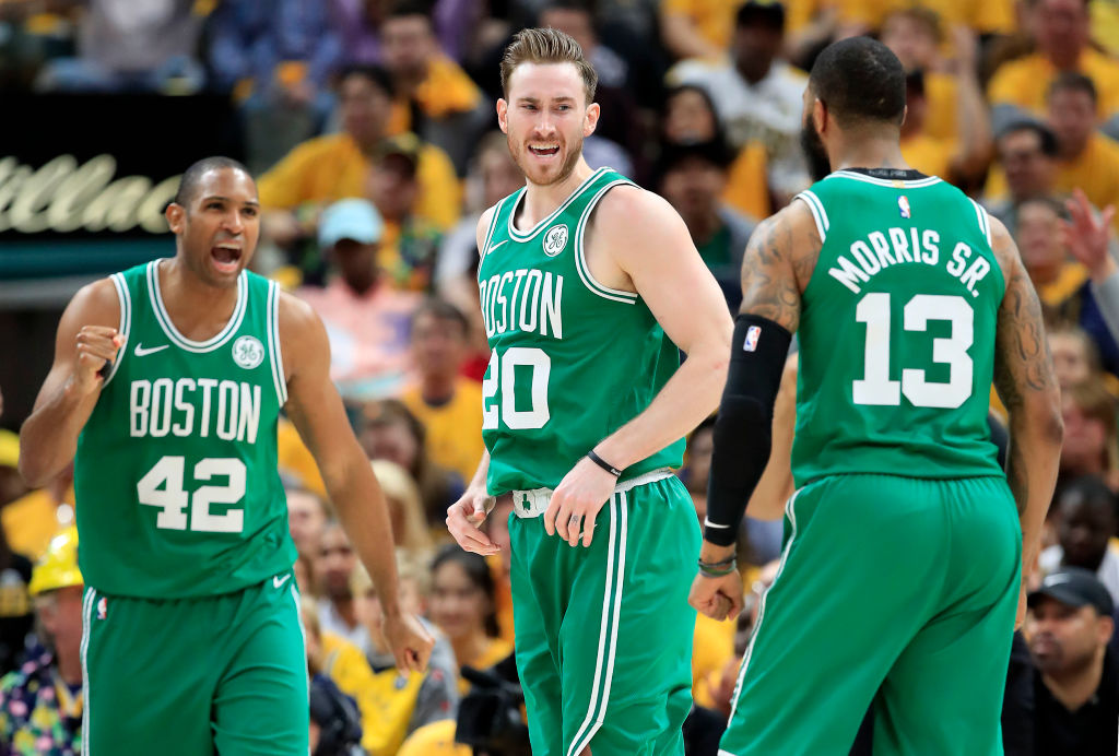Despite a tumultuous regular season, Gordon Hayward (middle) and the Boston Celtics might be the team to beat in the East in the 2019 playoffs.