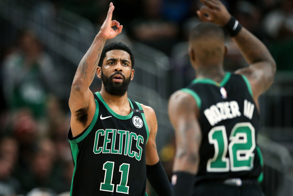 Despite a tumultuous regular season, Kyrie Irving (left) and the Boston Celtics might be the team to beat in the East in the 2019 playoffs.