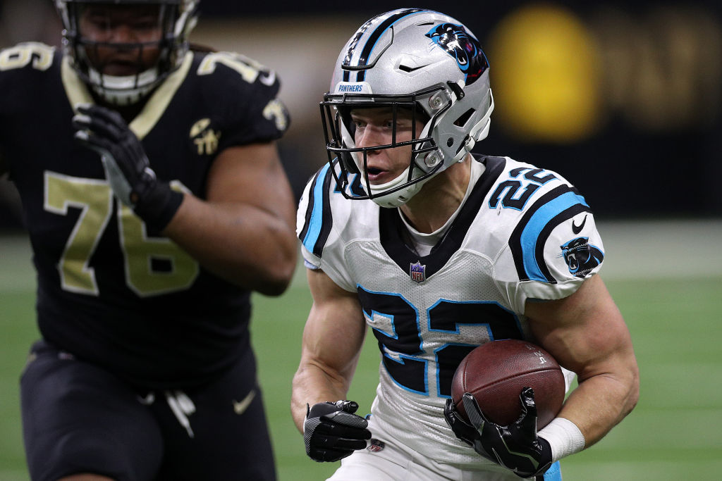 Panthers running back Christian McCaffrey didn't work out any more or less than usual during the offseason, but he looks more muscular in 2019.
