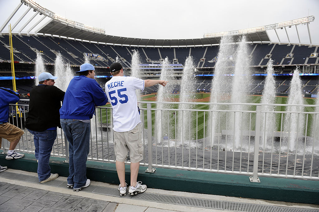 In terms of MLB stadiums with unique features, Kansas City's Kaufman Stadium's fountains standout.