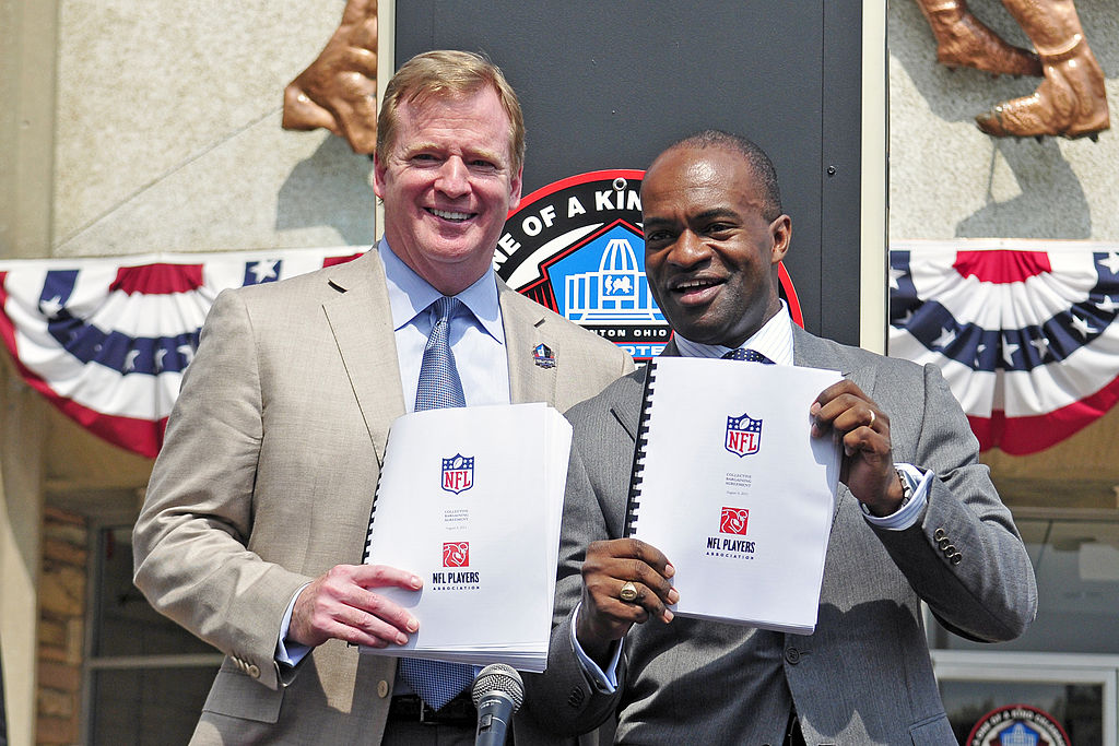 NFL commissioner Roger Goodell (left) and NFLPA president DeMaurice Smith could be spending a lot of time together in 2021 during the next round of labor talks