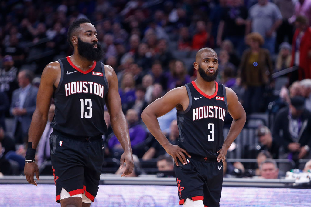 James Harden (left), Chris Paul, and the Houston Rockets are on the verge of exploding.