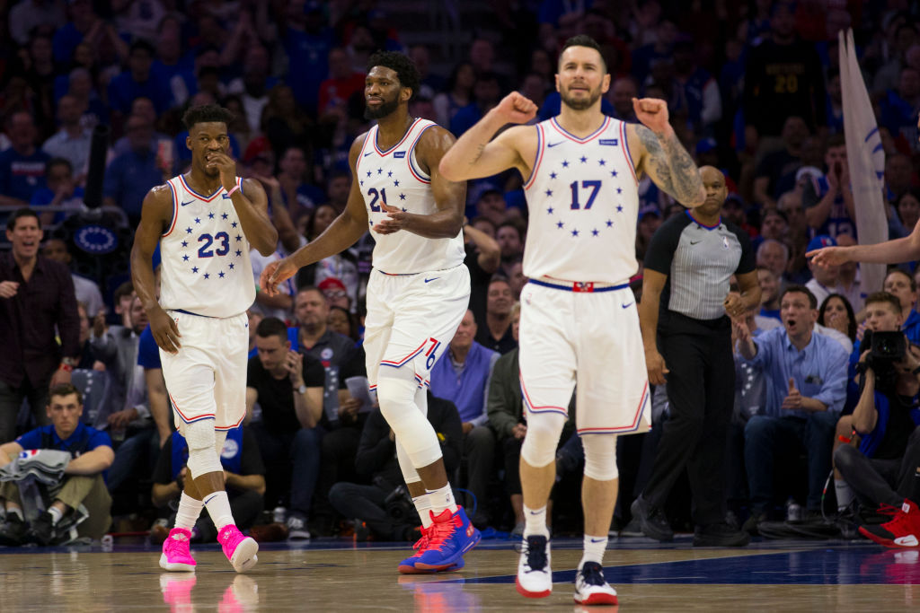 The Philadelphia 76ers might miss J.J. Redick (right) during the 2019-20 season more than they'll miss Jimmy Butler (left).