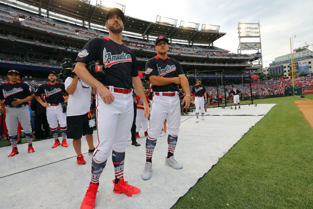 Justin Verlander and Mike Trout at the All-Star Game