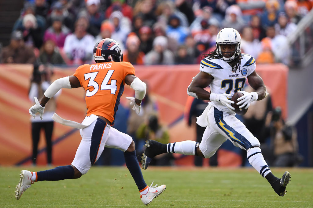 Melvin Gordon making a run against the Denver Broncos