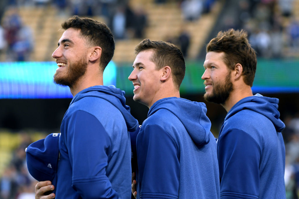 Cody Bellinger, Walker Buehler and Clayton Kershaw