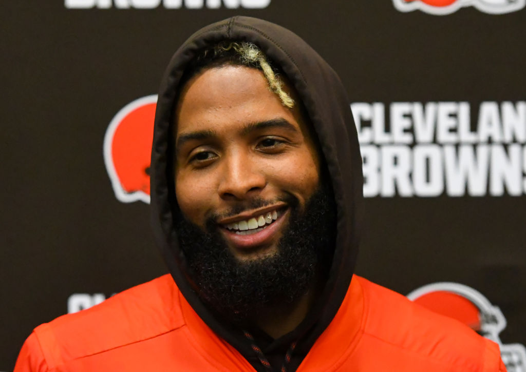 Odell Beckham Jr.#13 of the Cleveland Browns speaks