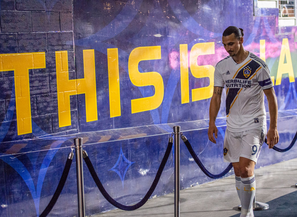Zlatan Ibrahimovic leaving the pitch