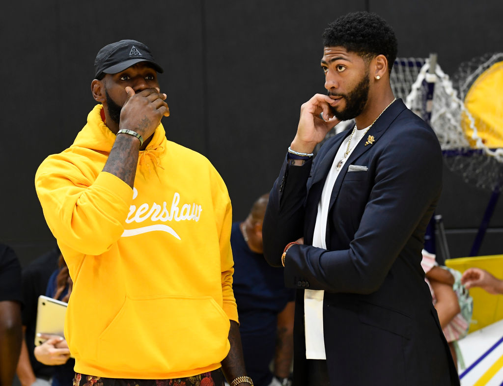 LeBron James hanging out with Anthony Davis