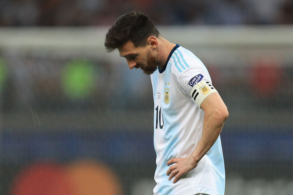 Lionel Messi dejected after another Copa America Loss