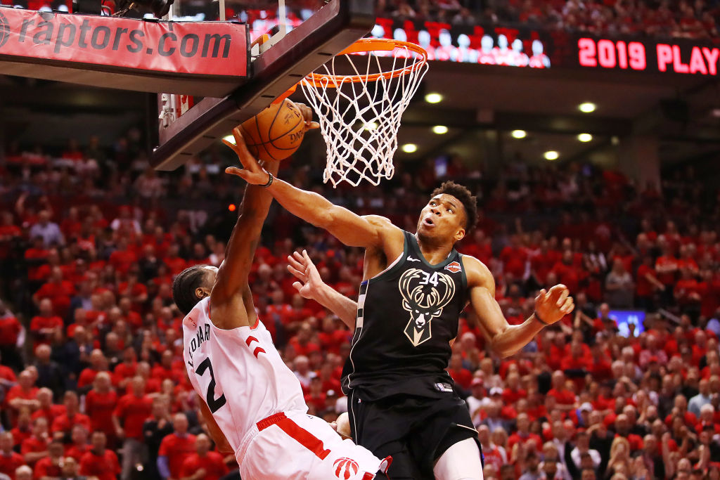Giannis Antetokounmpo is better suited for the basketball court than the baseball field.