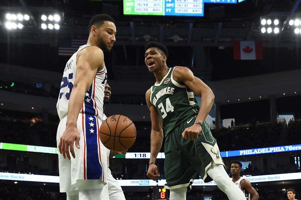 Giannis Antetokounmpo had dozens of highlight plays during his NBA MVP season of 2018-19, including a thunderous dunk on Ben Simmons.