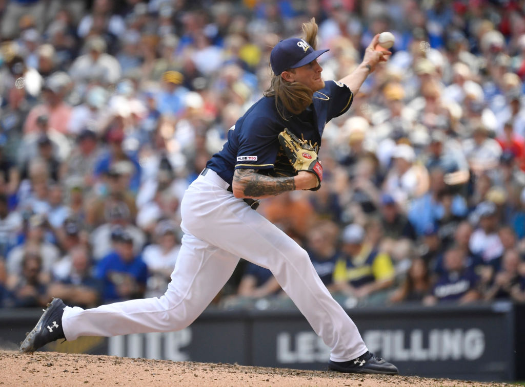 Brewers reliever Josh Hader relies on his fastball and hitters know it, but they still can't put the ball on the ball.