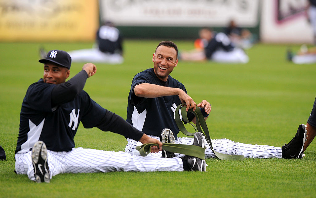The TV show Seinfeld had several athletes make cameos, including Yankees players Bernie Williams (left) and Derek Jeter.
