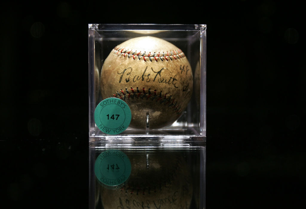 Sotheby's Previews Baseball Memorabilia To Be Auctioned