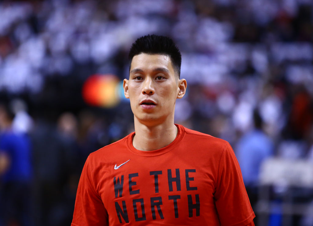 Jeremy Lin #17 of the Toronto Raptors looks on during warm up
