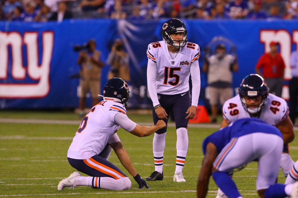 Eddy Pineiro kicks a field goal