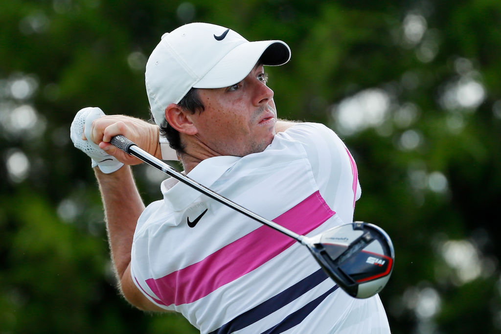 Rory McIlroy takes his shot... in a timely manner