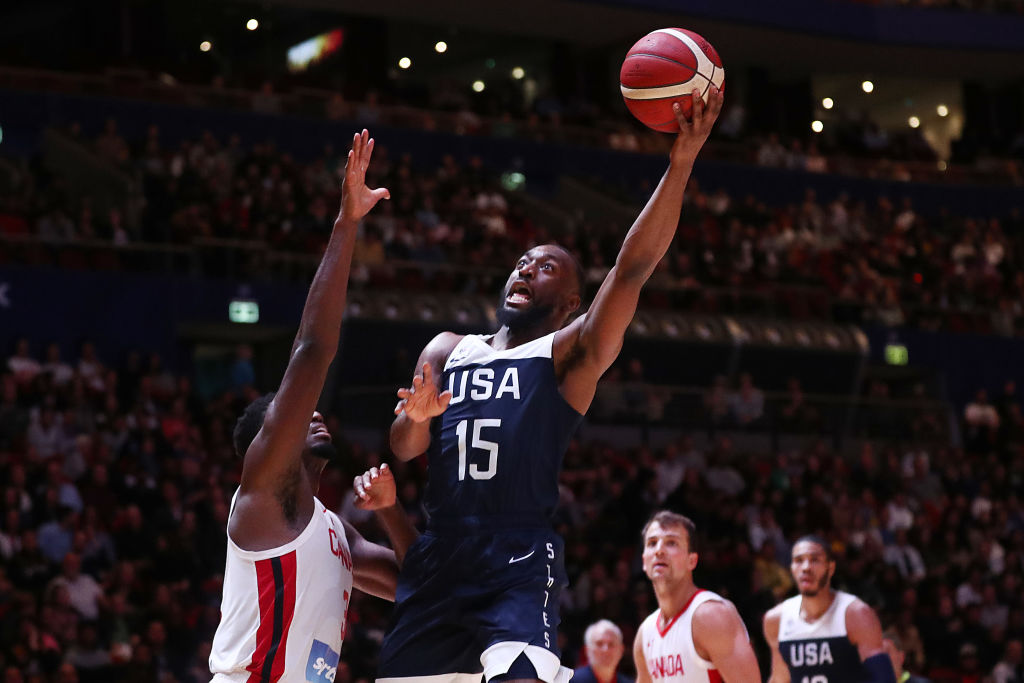 Kemba Walker of the USA lays up a shot