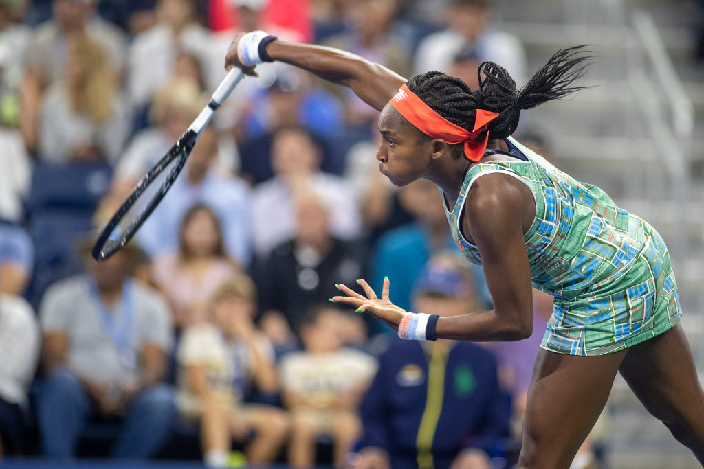 Coco Gauff in action at the US Open