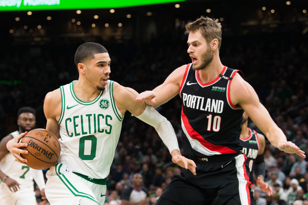 The Celtics Jayson Tatum (left) could be a first time NBA All-Star in 2020.